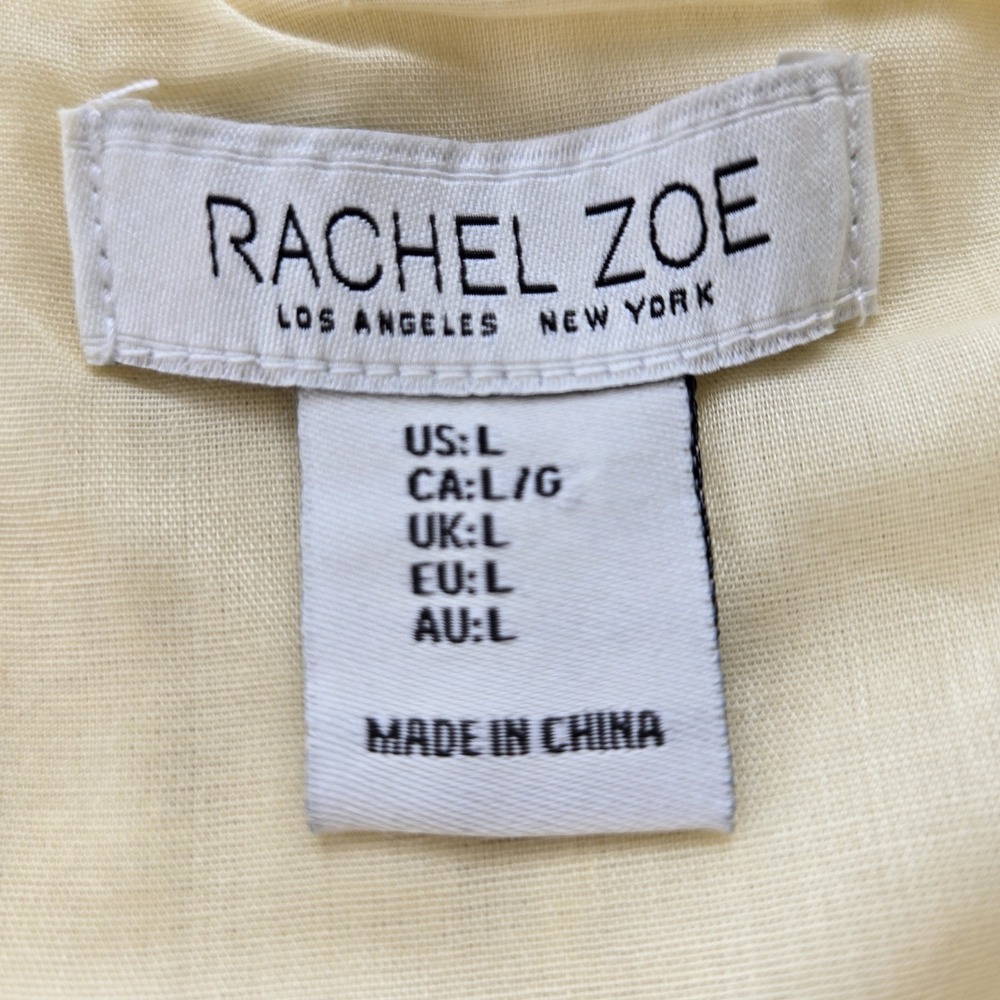 Rachel Zoe Women's Large Yellow Linen Blend Ruffle Trim Button Front Vest Top... - Picture 3 of 16